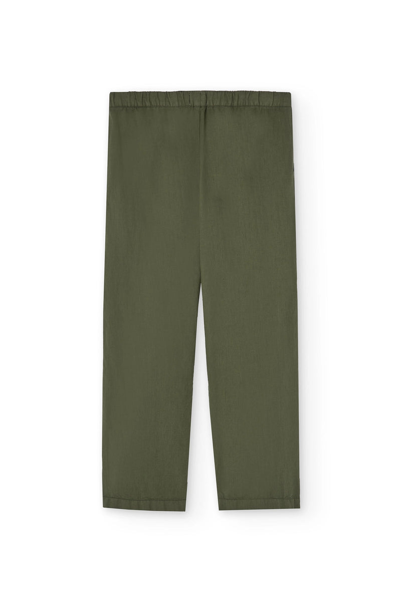 Pantaloni oversize in misto lino all'henné in verde