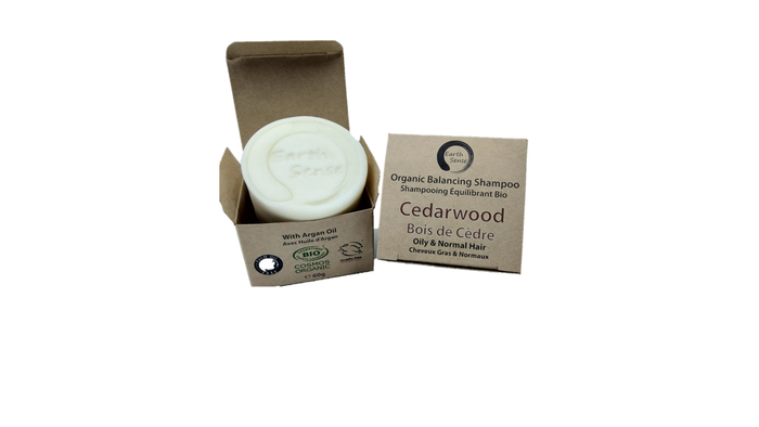 Organic Certified Solid Shampoo 60g - Cedarwood - Oily & All Hair