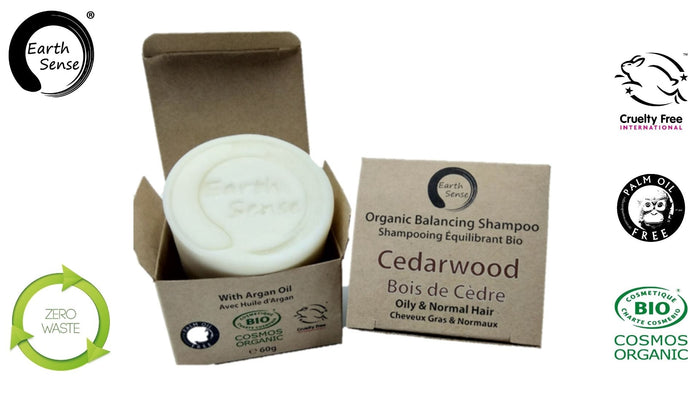 Organic Certified Solid Shampoo 60g - Cedarwood - Oily & All Hair