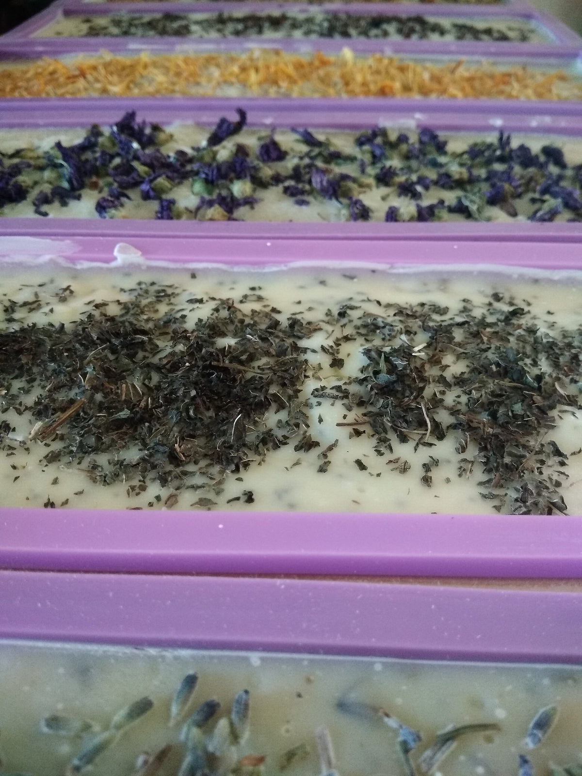 Organic Certified Solid Soap - Lavender & Mint with Shredded Mint