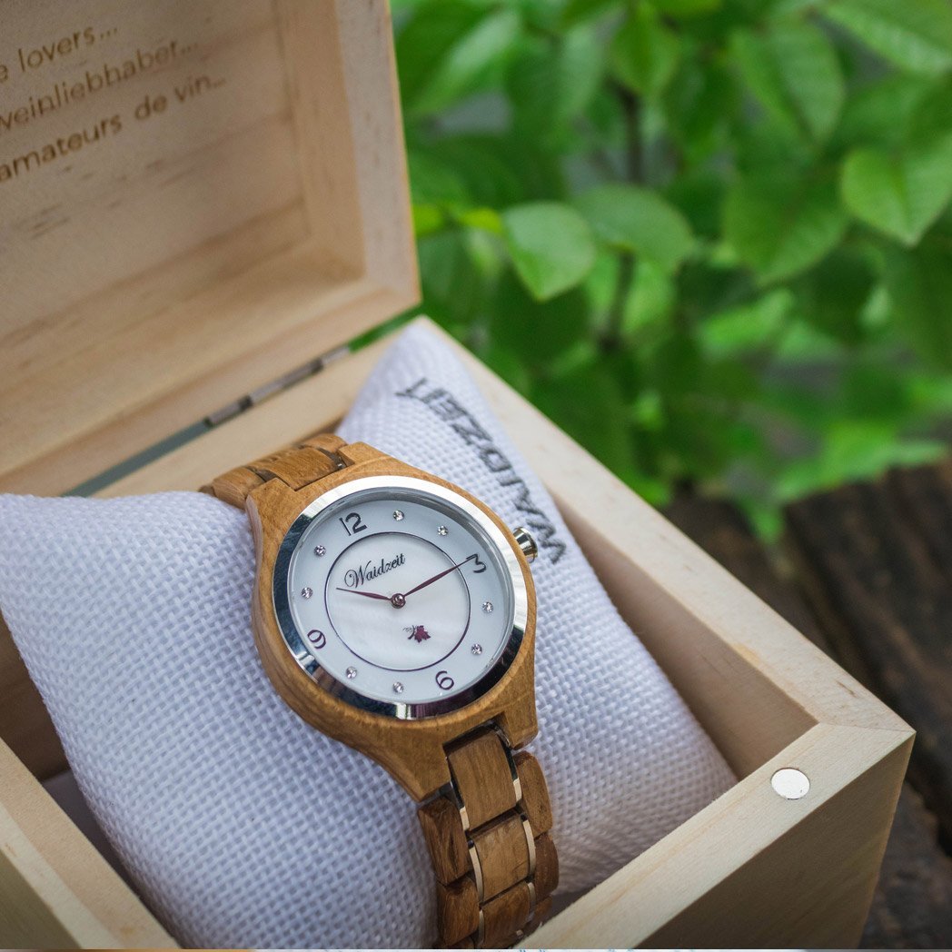 Orologio in legno- Waidzeit Wine Princess Blanc