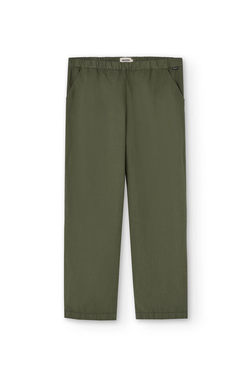 Pantaloni oversize in misto lino all'henné in verde