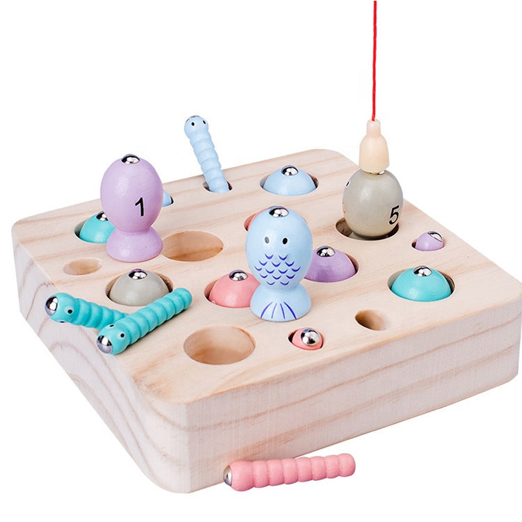 Gioco da pesca magnetico in legno per bambini