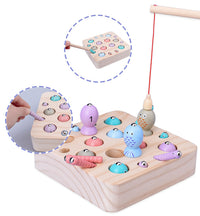 Gioco da pesca magnetico in legno per bambini