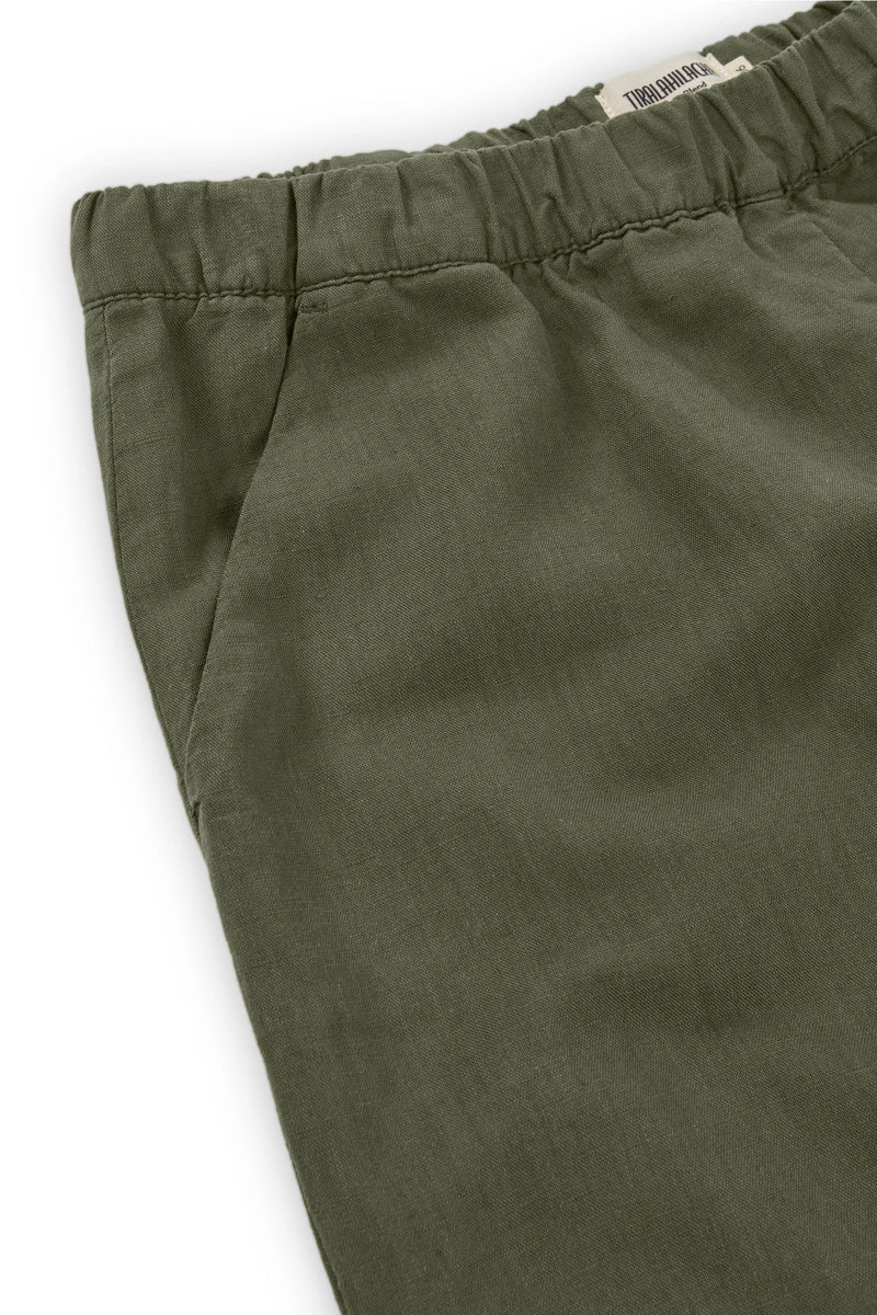 Pantaloni oversize in misto lino all'henné in verde